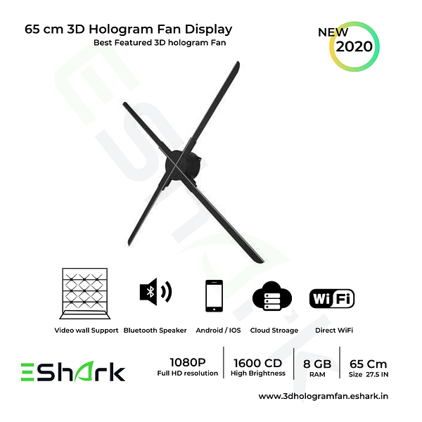 3d hologram fan display 65cm with video wall support